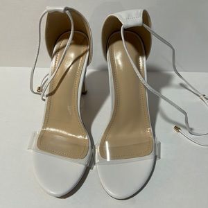 White Heel with Clear Toe Strap